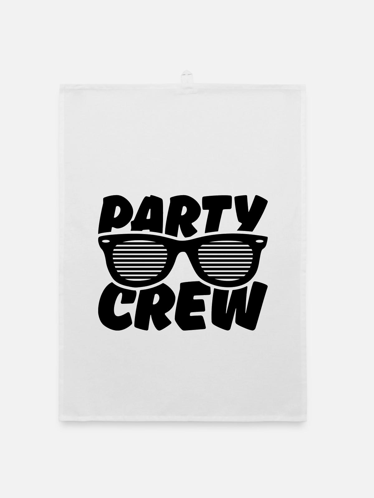 party crew - Organic Geschirrtuch - Weiß - Vorne