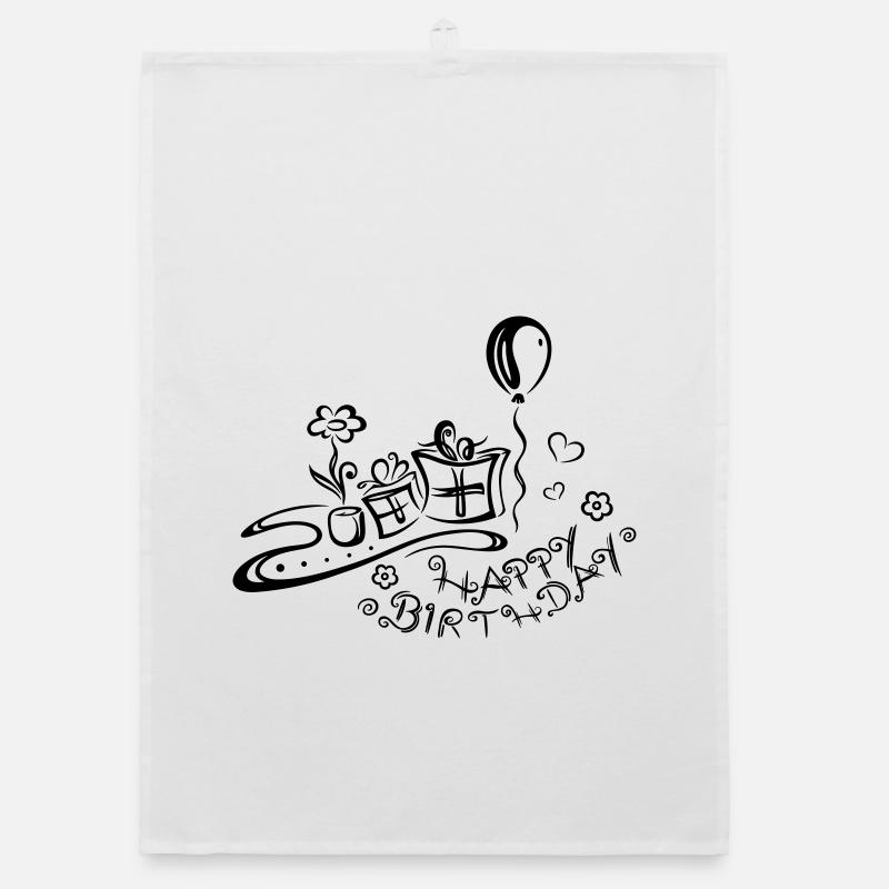 Happy Birthday motif, Congratulations Organic dish towel