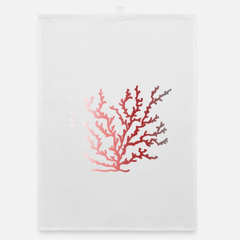 coralfantasy - Organic Geschirrtuch - Weiß