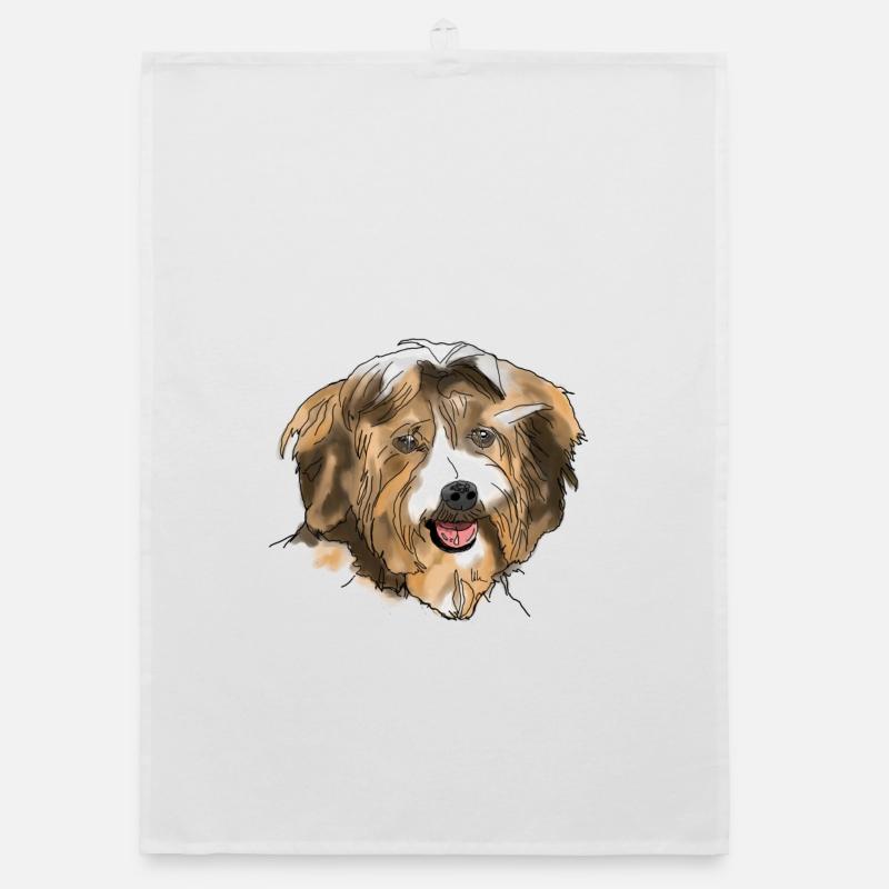 Havanese - Organic dish towel - white