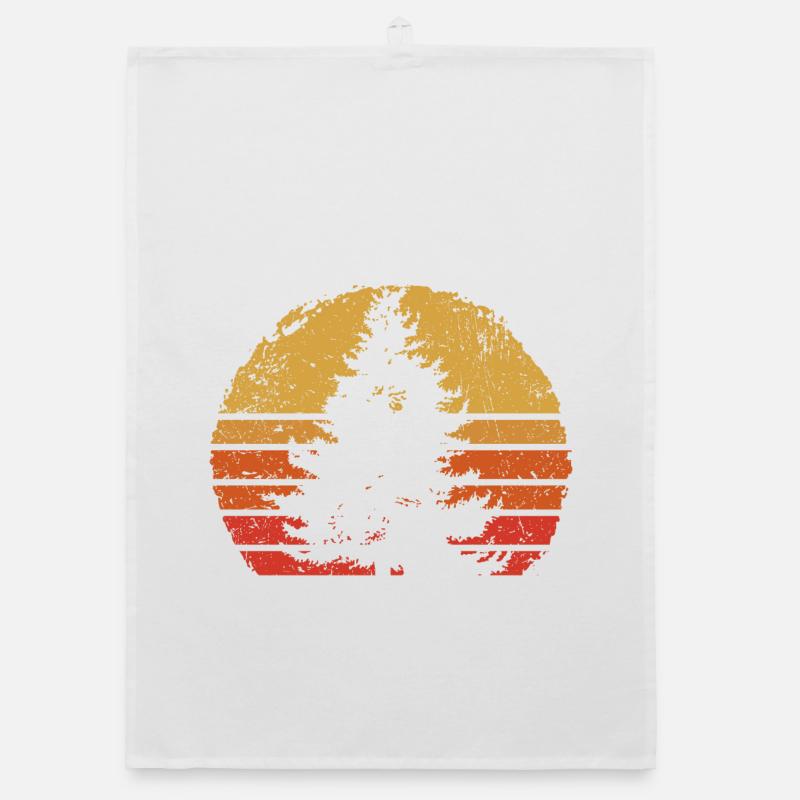 Sunset Pine Silhouette Organic Geschirrtuch