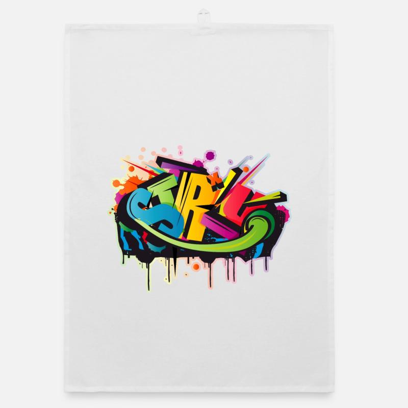 graffiti d’art urbain coloré cool comme STYLE-WRITING Torchon bio
