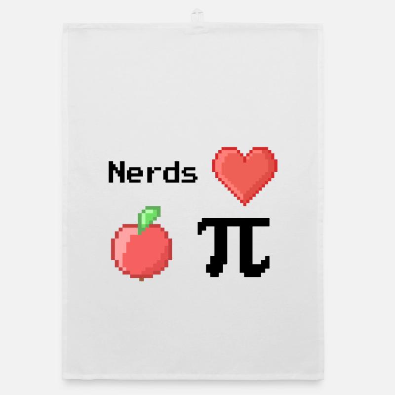 Nerds Love Apple Pi Pi Sayings Math S Pixel Organic dish towel