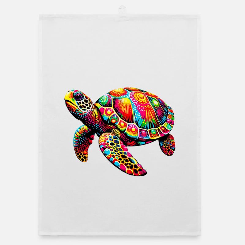 Tortue - Torchon bio - blanc