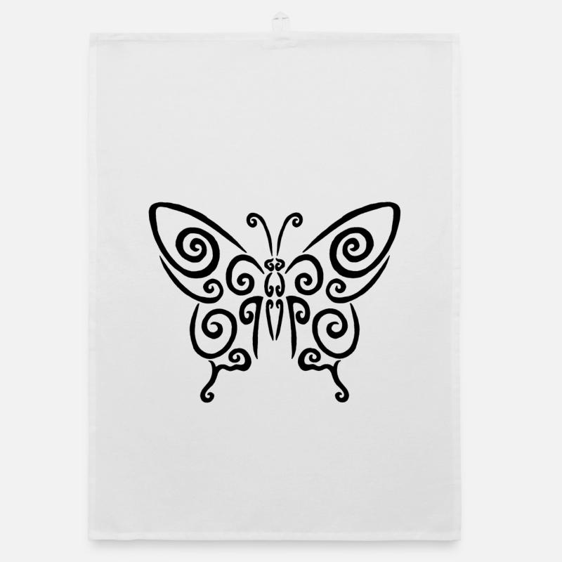 Symbole d'un papillon noir Torchon bio