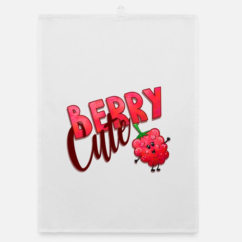 Berry Cute Raspberry Organic dish towel