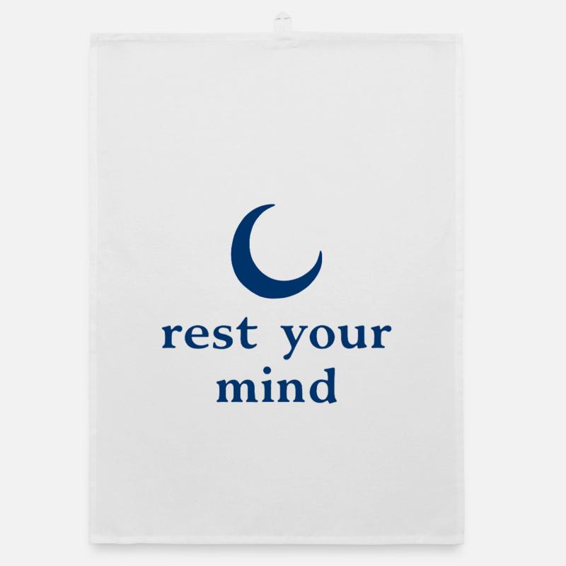 Rest Your Mind Mond Achtsamkeit Statement Organic Geschirrtuch