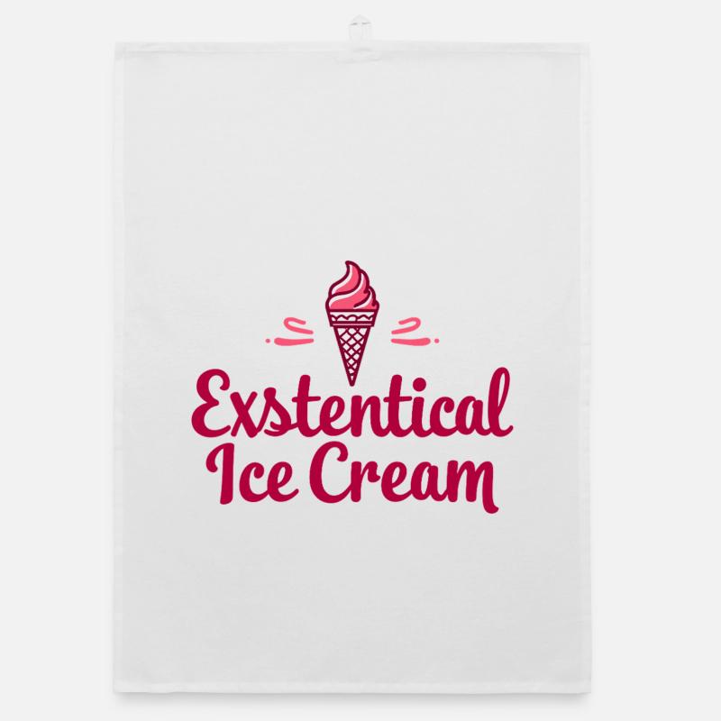 Existenzielle Eiscreme Lustiger Spruch Eis Waffel Organic Geschirrtuch