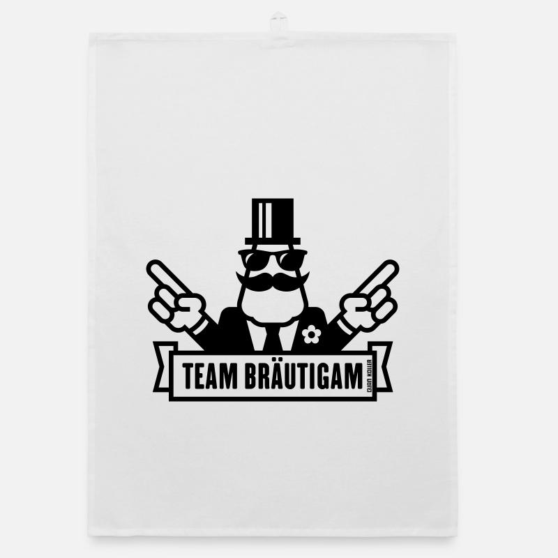 Team Bräutigam Handzeichen (Polterabend JGA / 1C) Organic Geschirrtuch