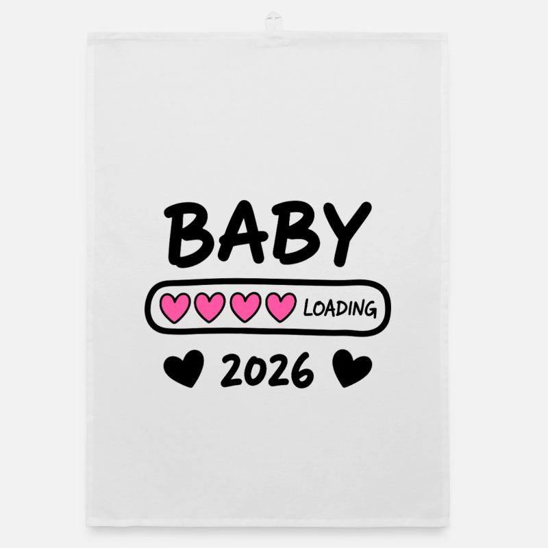 Baby Loading 2026 Schwangerschaft Eltern Organic Geschirrtuch