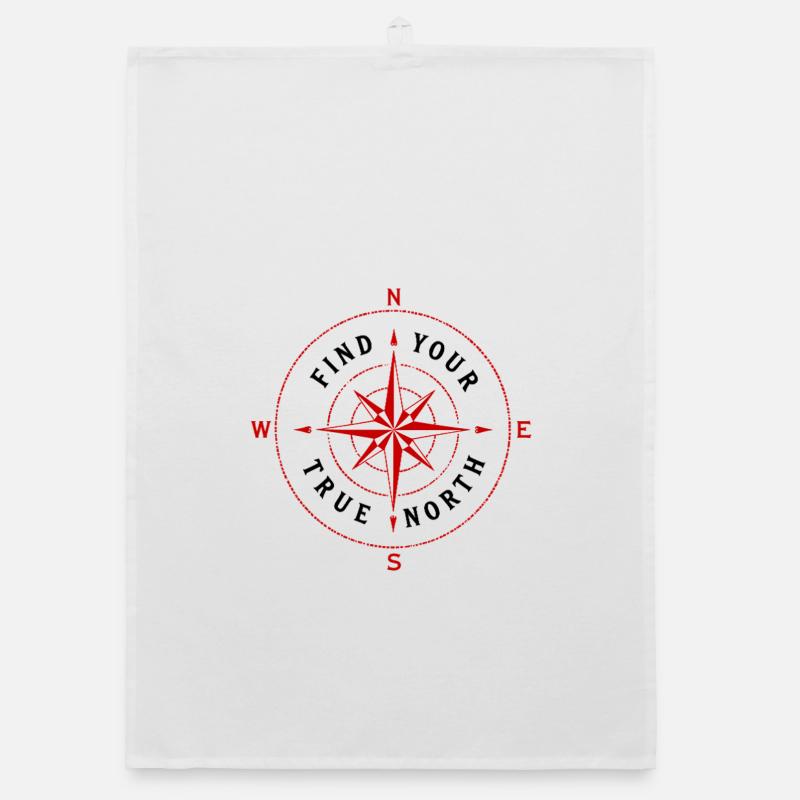 Find Your True North Compass Compass Rose Symbol Organic dish towel