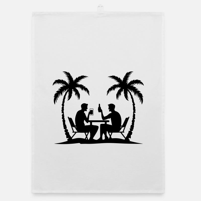 Palm Trees Party Holiday Silhouette Organic dish towel