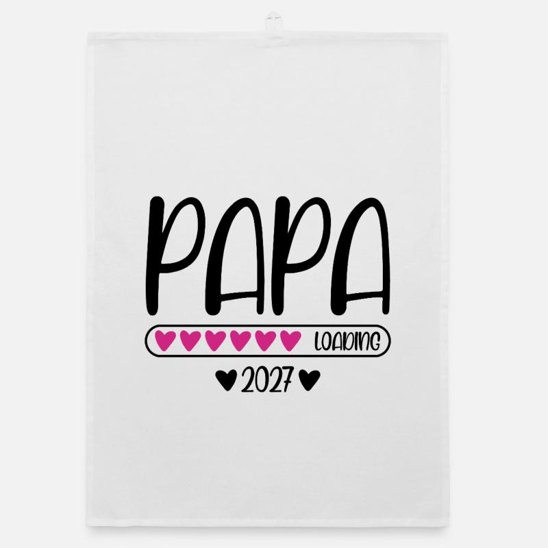 Dad 2027 loading with heart loading bar Organic dish towel