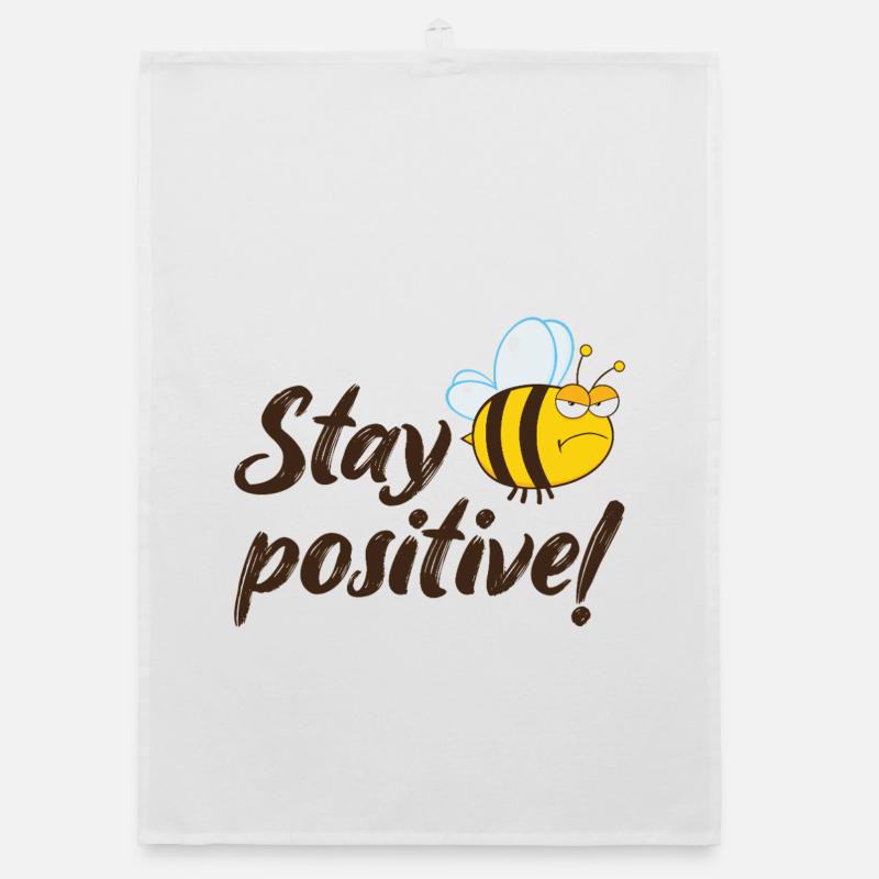 Stay Positive Grumpy Bee Humor Outfit Organic dish towel