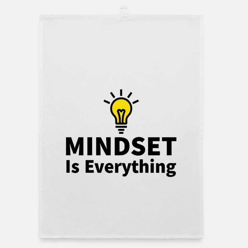 Mindset is everything Light bulb motivation success Organic dish towel