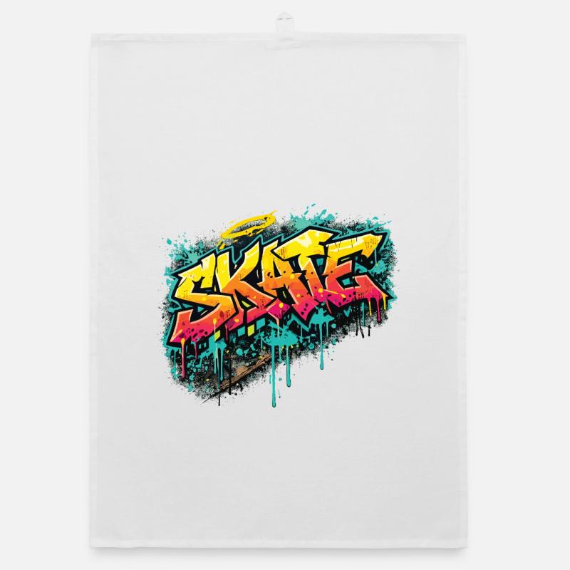 Skate Graffiti Explosion Organic dish towel
