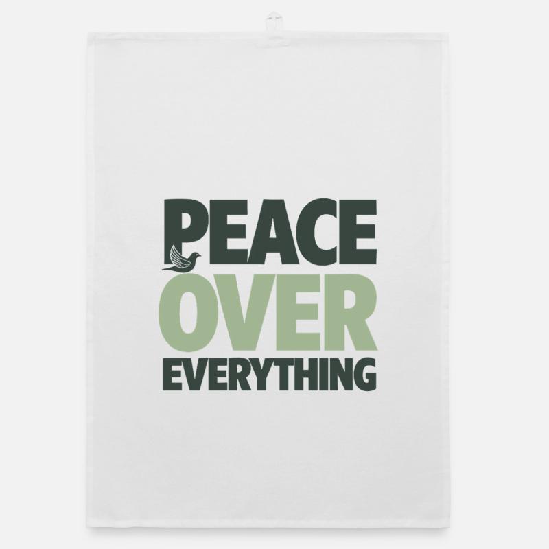 Peace Over Everything Spiritual Serenity Organic dish towel