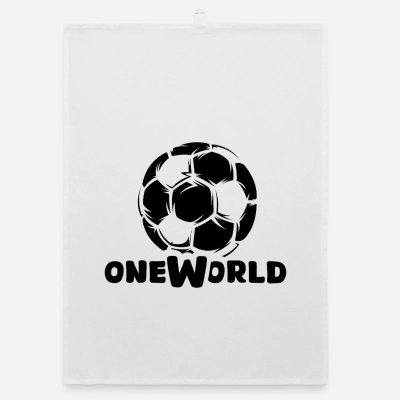 Fußball One World mit Ball Grafik Organic Geschirrtuch