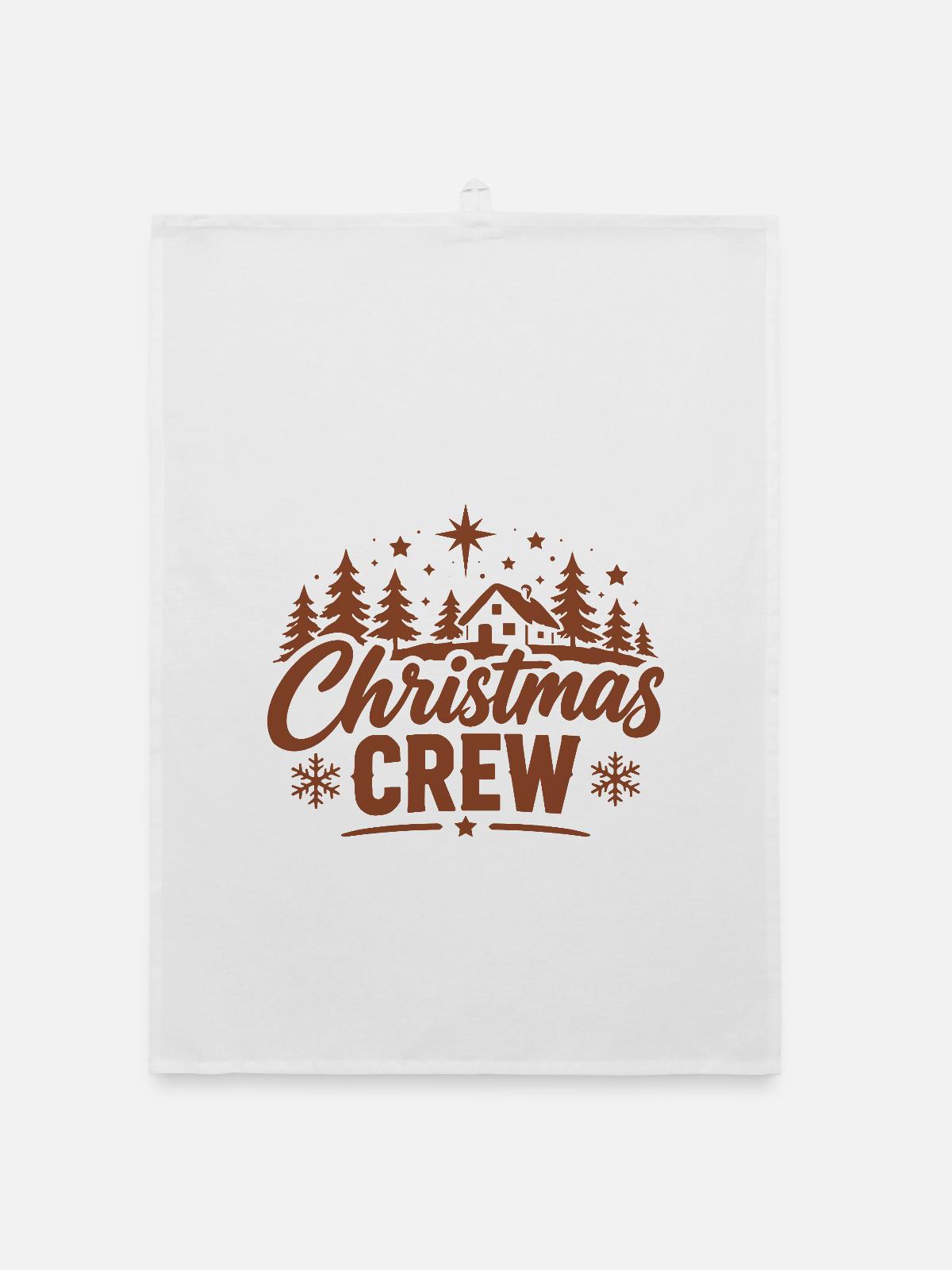 Rustikale Weihnachts Crew - Organic Geschirrtuch - Weiß - Vorne