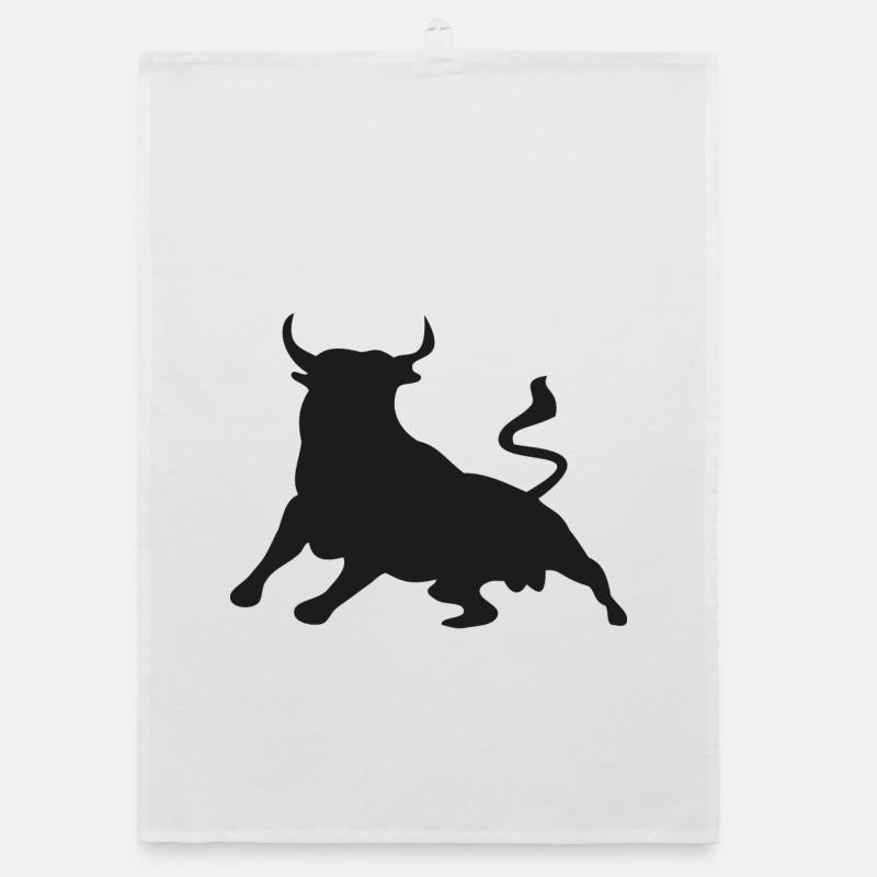 Stier - Organic Geschirrtuch - Weiß