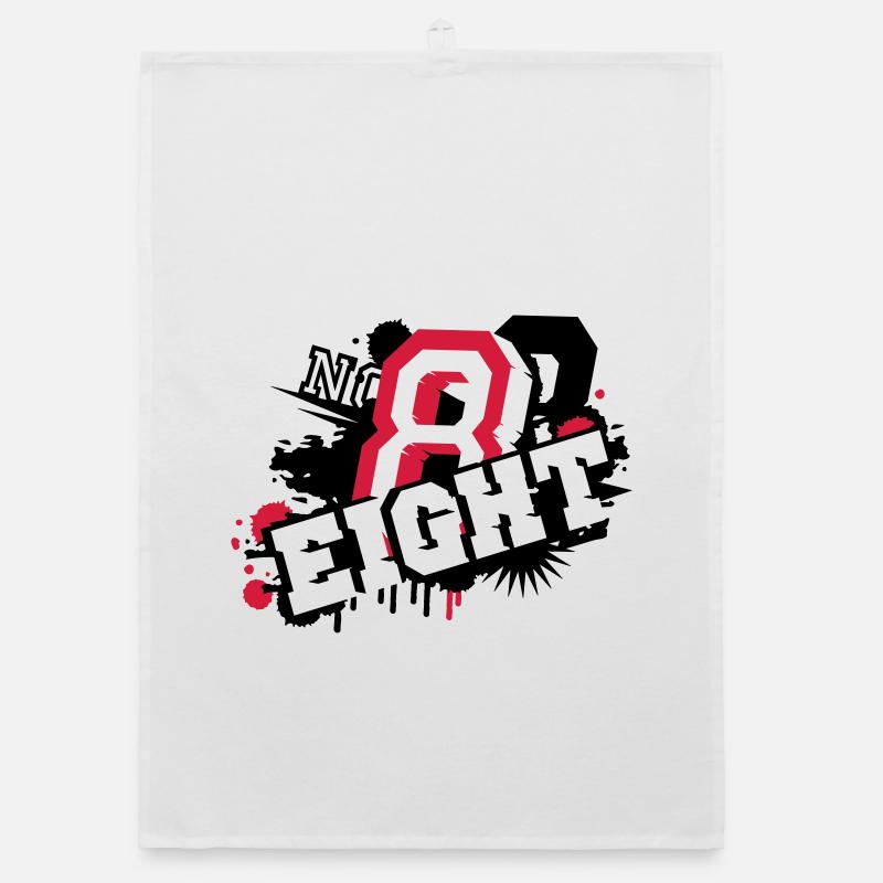 stylish number Eight graffiti in 3D Organic dish towel