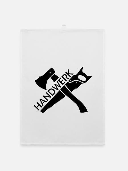 Handwerk Symbol Logo Handwerker Säge Werkzeug icon - Organic Geschirrtuch - Weiß - Vorne