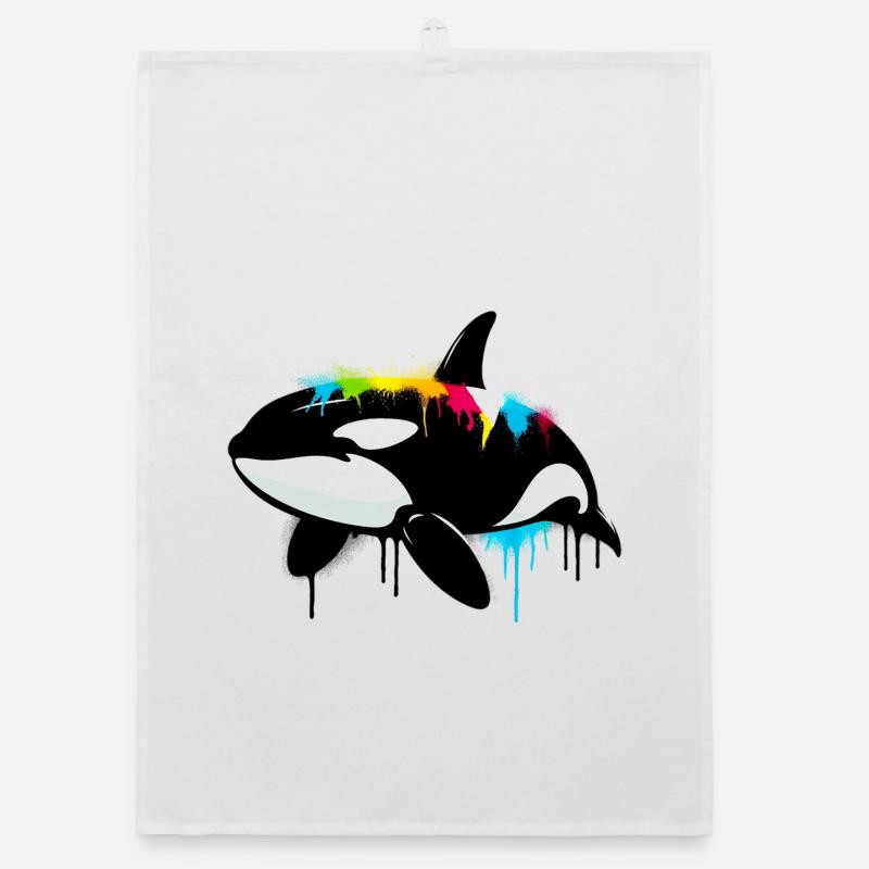 Killer whale Organic dish towel