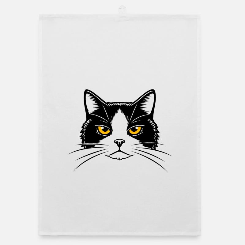 Illustration des Kopfes einer Katze. Organic Geschirrtuch