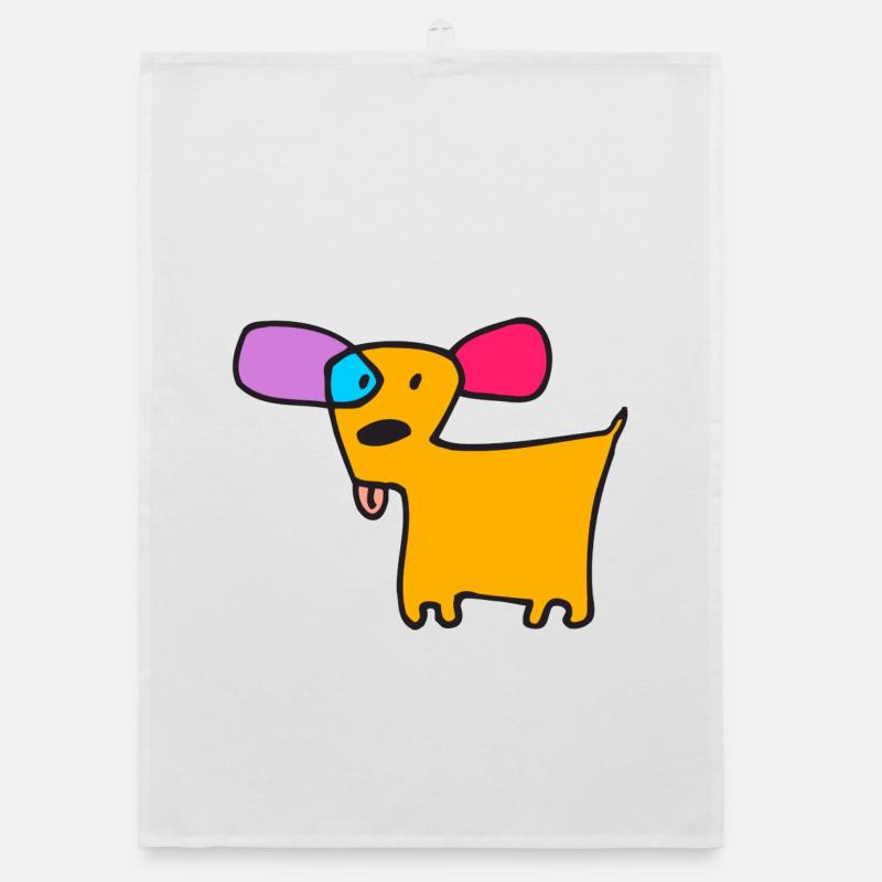 06 Doggie Short Couleur - Torchon bio - blanc