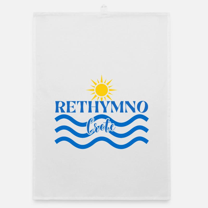 Conception de la vague du coucher de soleil de Réthymnon Torchon bio