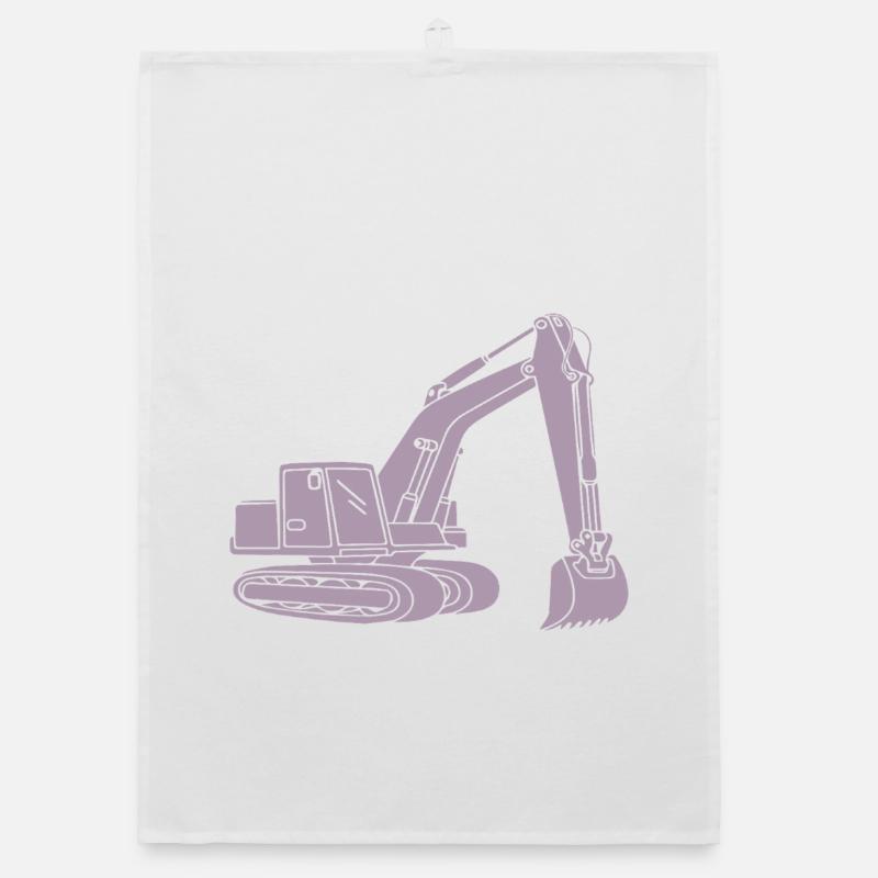 Excavator Silhouette Construction Equipment Operator Civil Engineering Organic dish towel