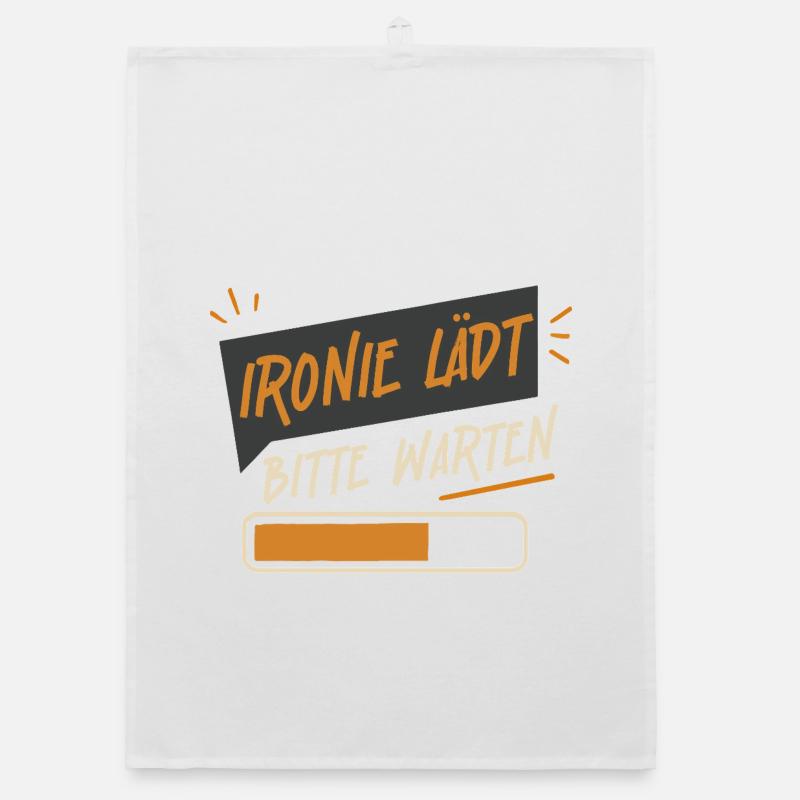 Irony invites please wait - funny design for the office Organic dish towel