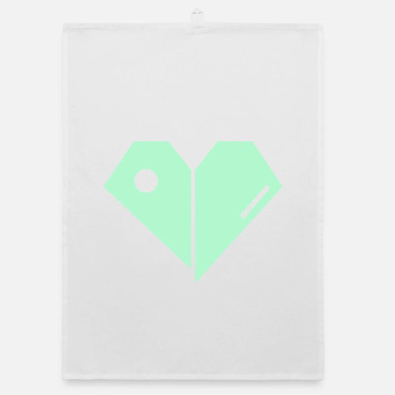 Mint Heart Split Minimalist Organic dish towel