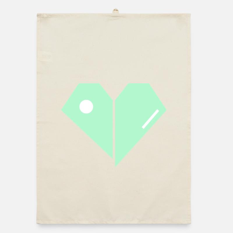 Mint Heart Split Minimaliste Torchon bio