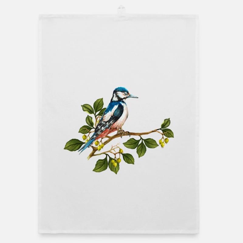 Oiseau coloré Torchon bio