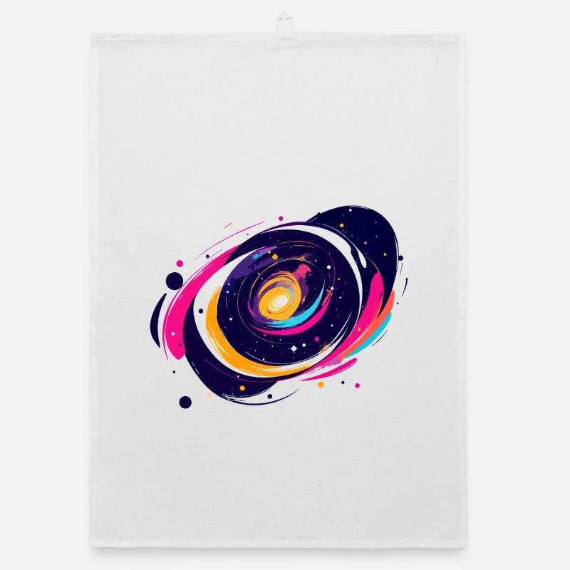 Color Swirl Galaxy Outer Space Pattern Organic dish towel