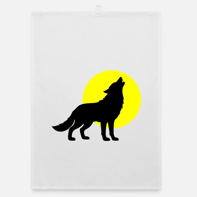 Wolf Silhouette Organic dish towel