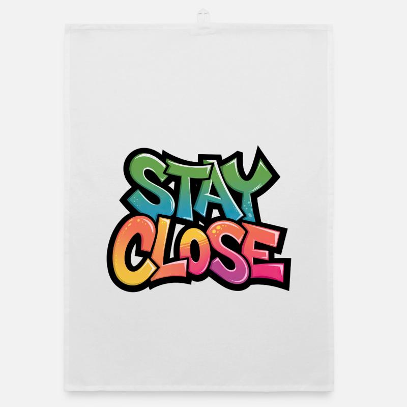 Restez près Typographie du graffiti Torchon bio