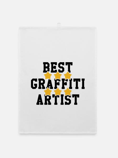 Graffiti / Tag / Writer / Street Art - Organic Geschirrtuch - Weiß - Vorne