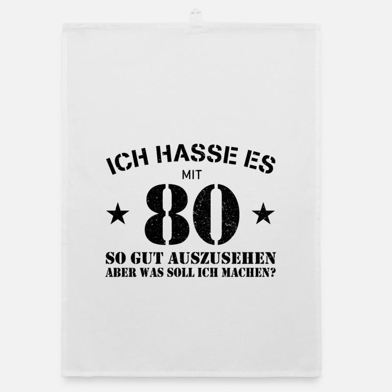 80. Geburtstag - Organic Geschirrtuch - Weiß