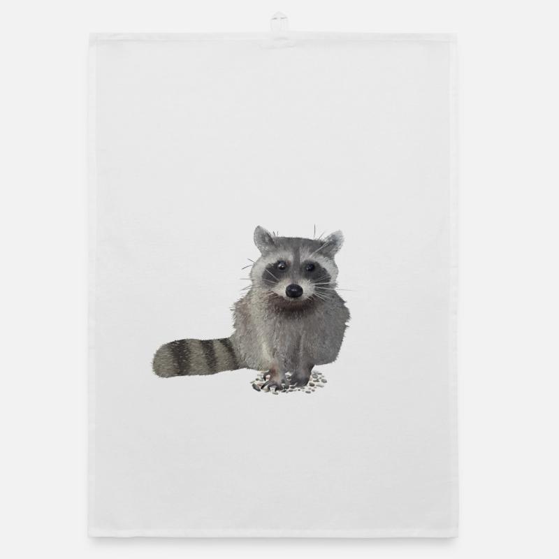 Waschbär - Organic Geschirrtuch - Weiß