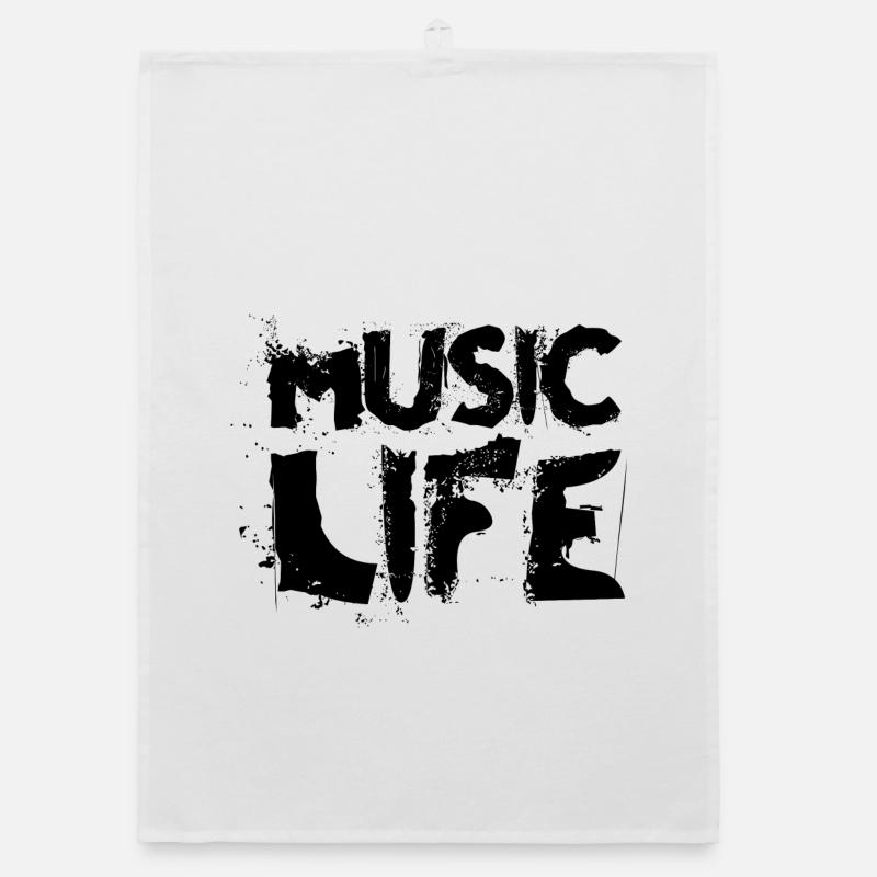 Musique Amour Lettrage Torchon bio