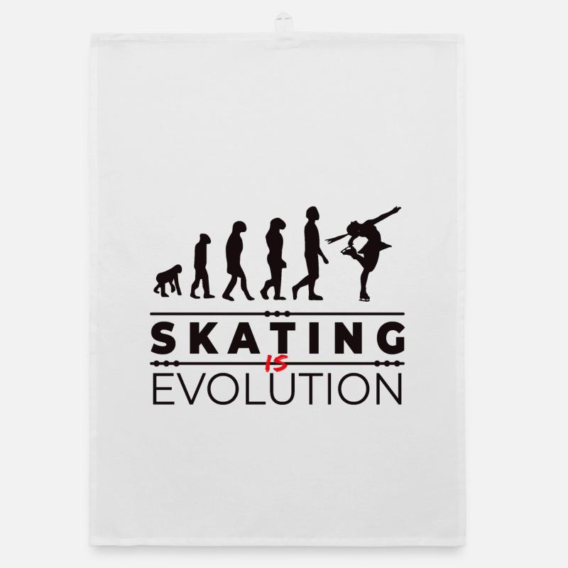 Skating is evolution - Message Humor Parody Organic dish towel