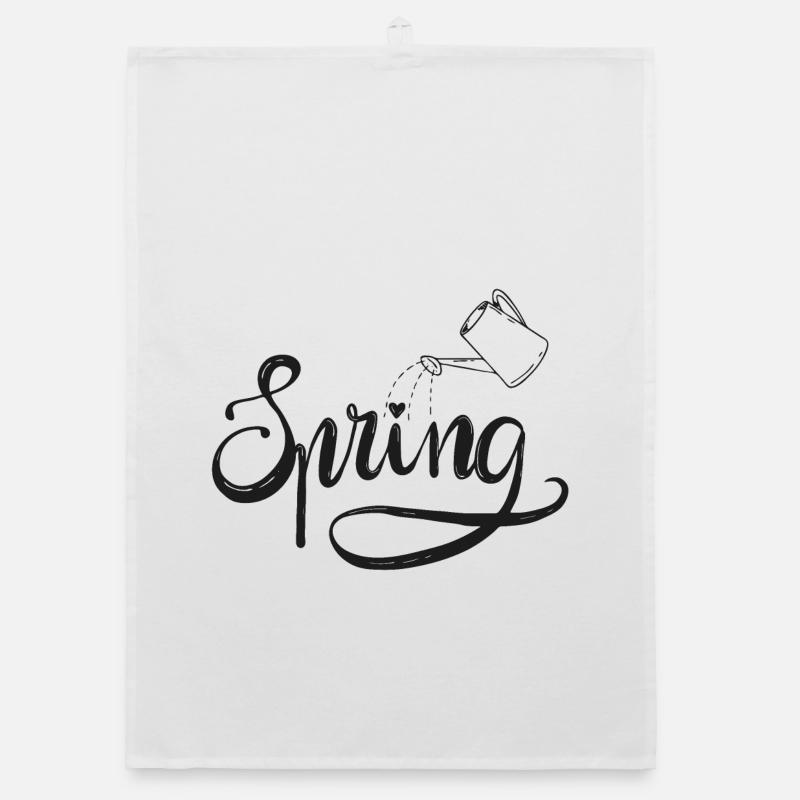 spring frühlingsbeginn garten gießen beet liebe Organic Geschirrtuch
