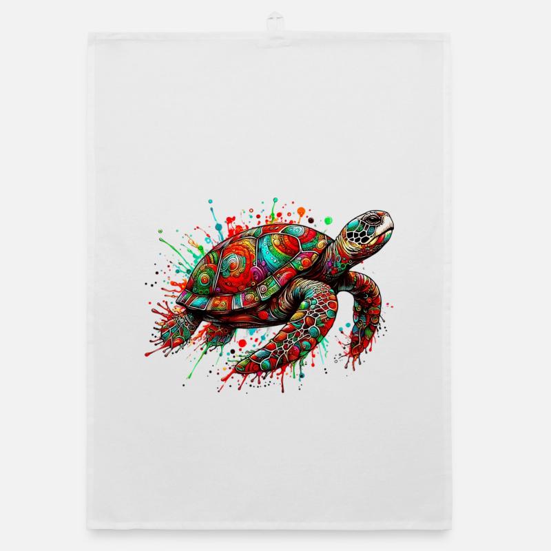 Schildkröte - Organic Geschirrtuch - Weiß