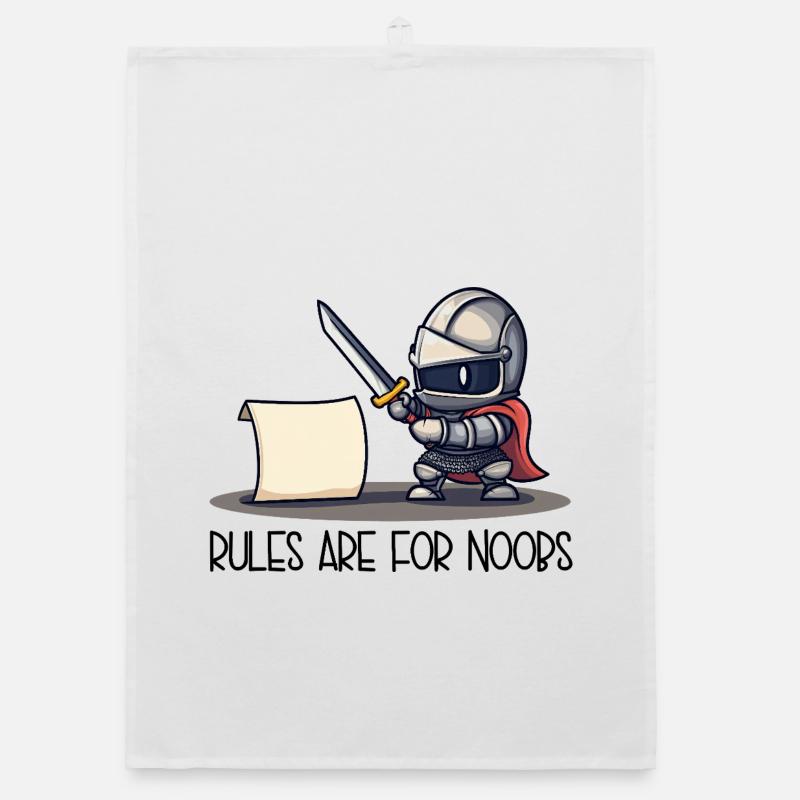 Cute Knight vs Scroll – Rules Are For Organic dish towel