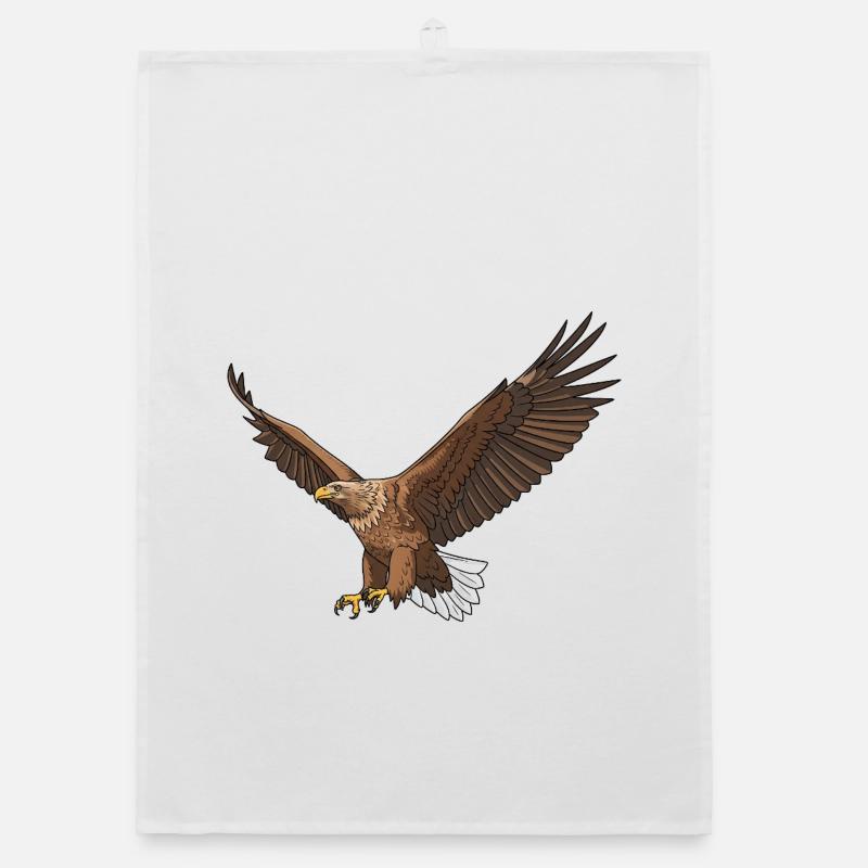 White-tailed Eagle Haliaeetus albicilla Eagle Organic dish towel