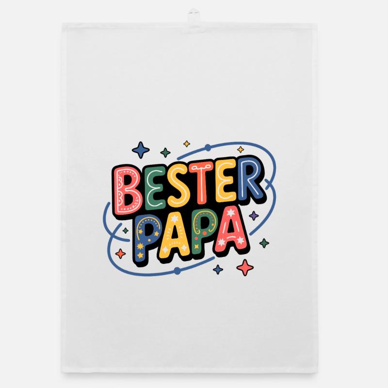 Bester Papa – bunte Buchstaben Organic Geschirrtuch