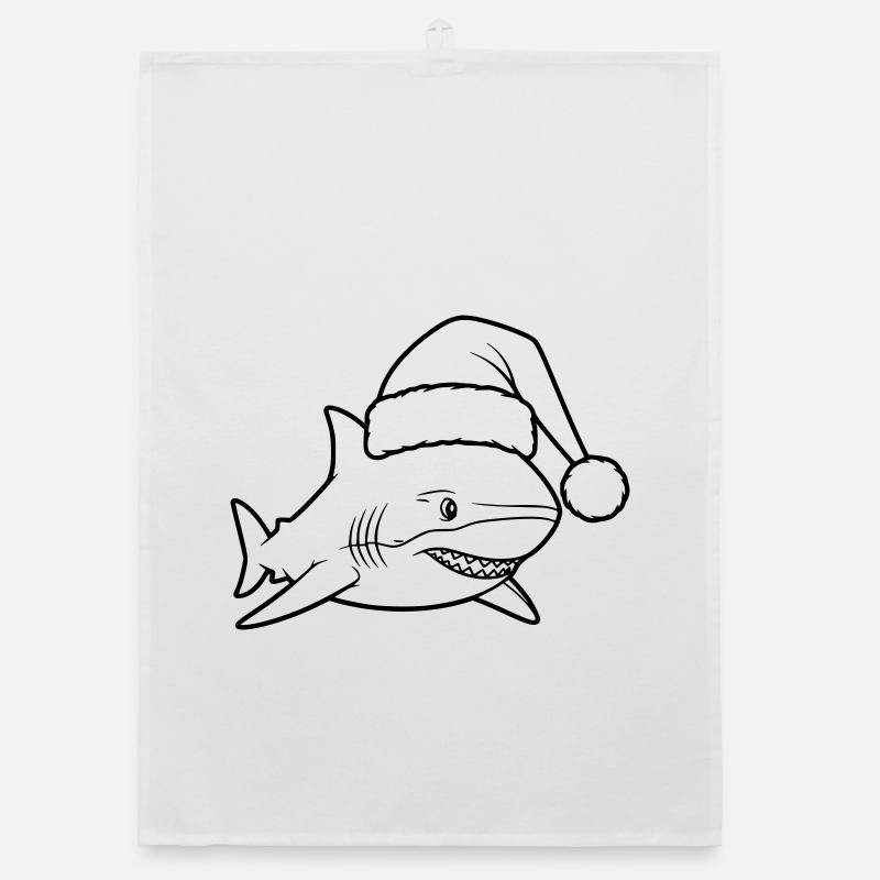 Illustration de bande dessinée de requins de Noël Torchon bio
