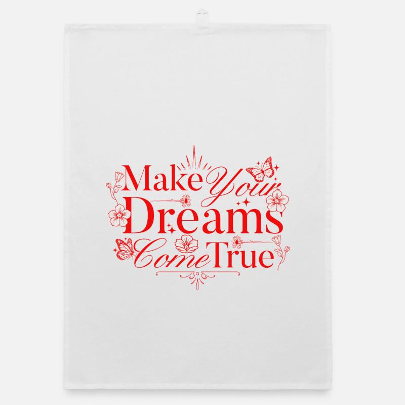Make your floral dreams come true - Organic dish towel - white